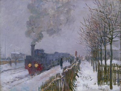 Treinar na neve ou a locomotiva, 1875 de Claude Monet